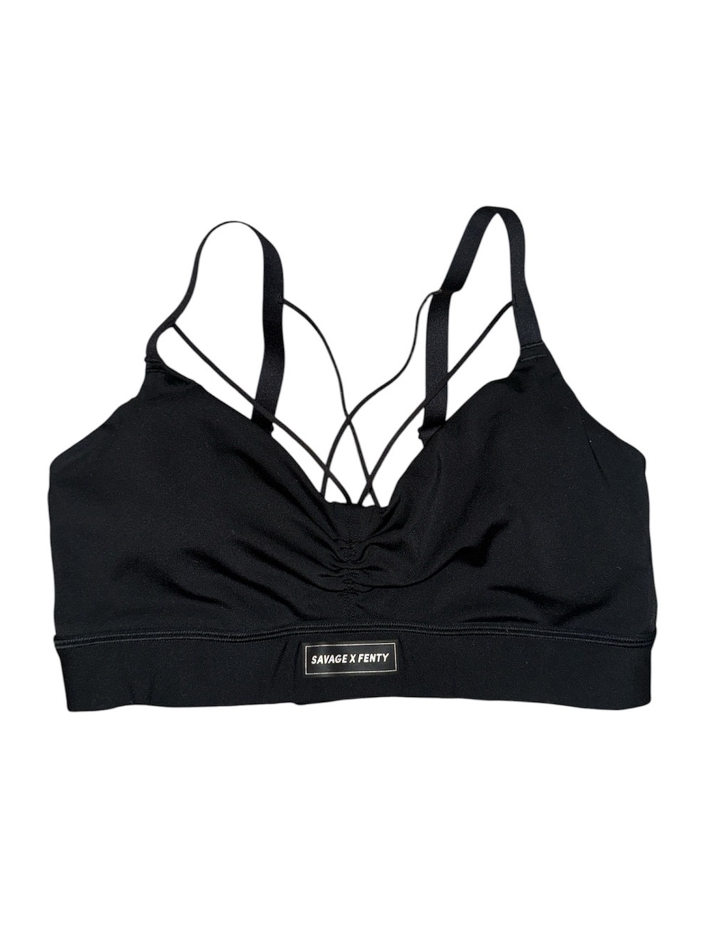 Savage X Fenty Sport black strappy sports bra women’s size medium